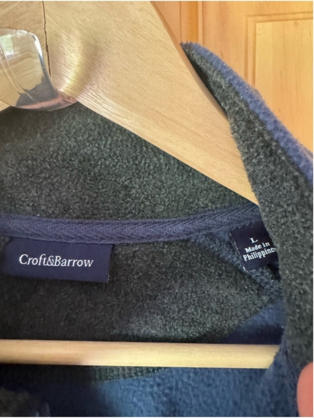 Croft & Barrow Navy Quarter-Zip Fleece Pullover Men's large - Picture 5 of 6